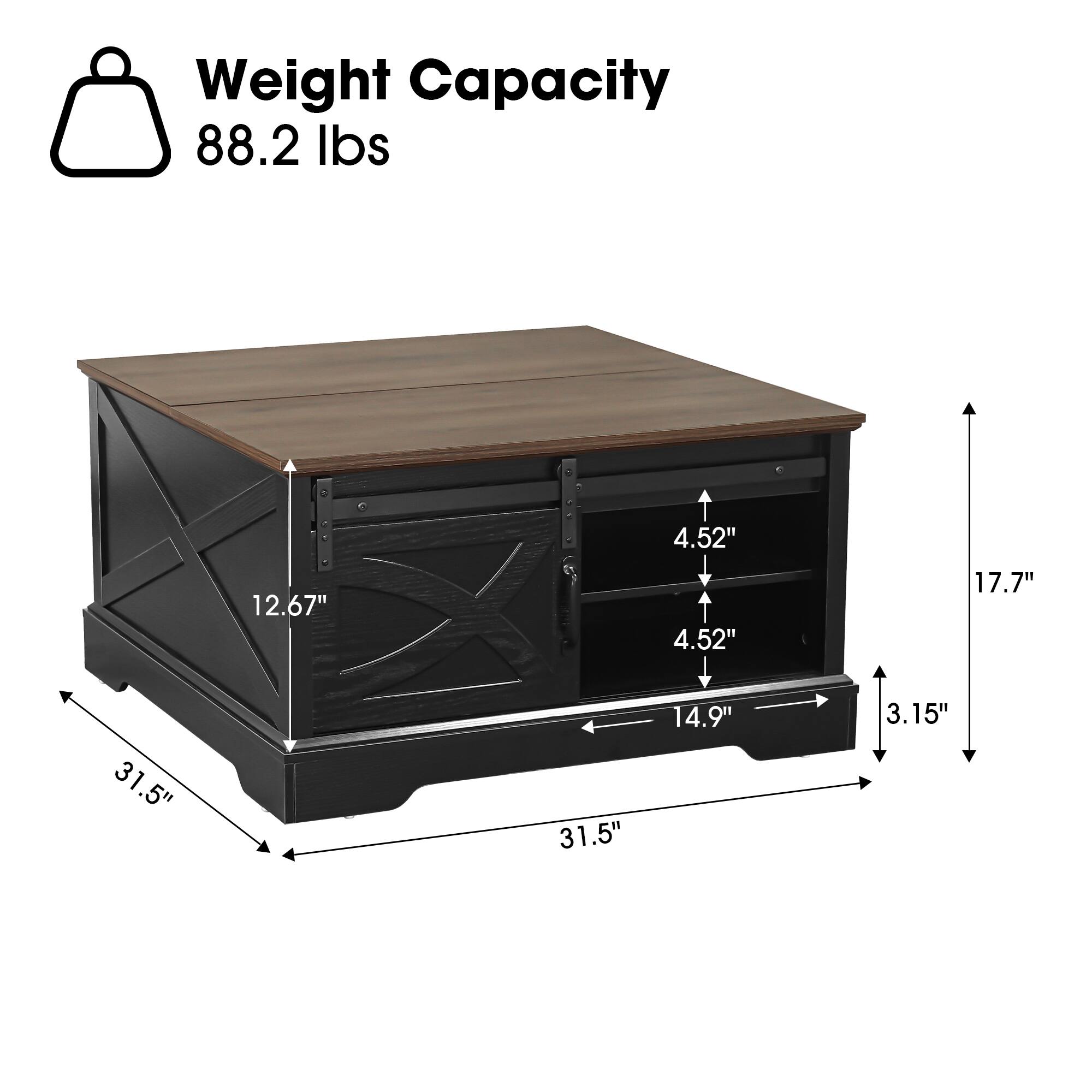 Weight Capacity: 88.2 lbs  
Dimensions: 12.67" x 4.52" x 4.52" x 17.7" x 31.5" x 31.5" x 14.9" x 3.15"
