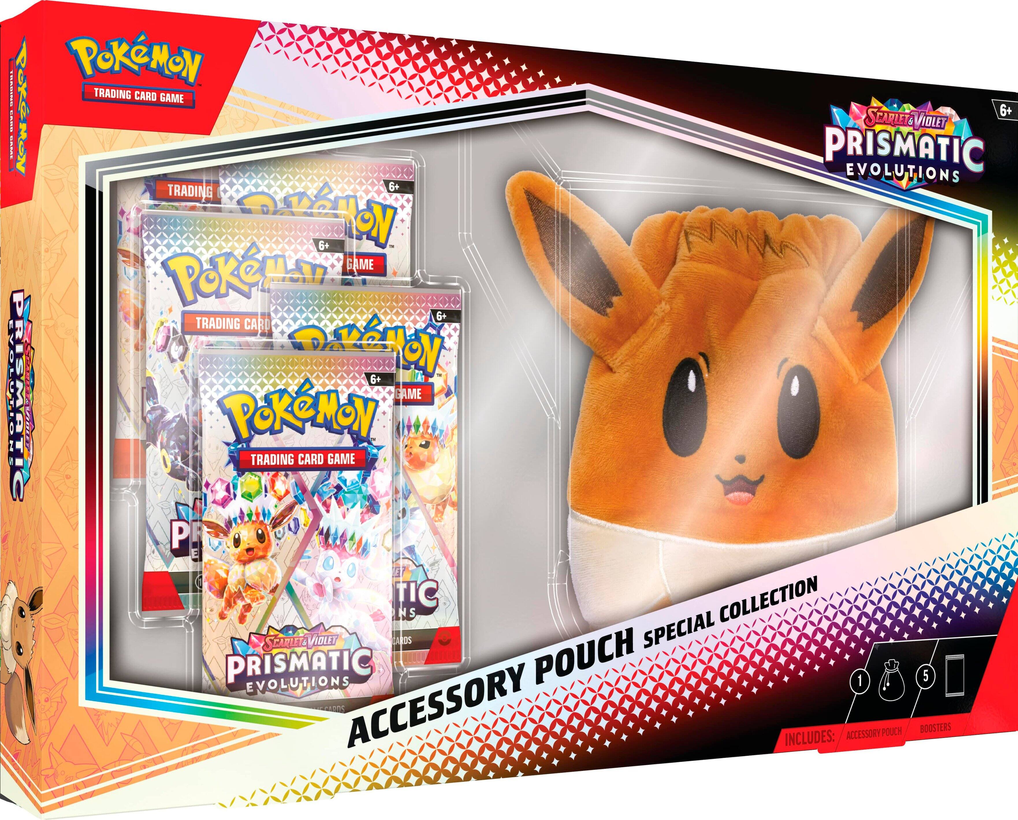 Pokemon Trading Card Game: Prismatic Evolutions 6+1 Booster Pack, 1 Pouch, 1 Special Collection, 1 Accessory Pouch, 1 Accessory, 1 Booster Pack, 1 Game.