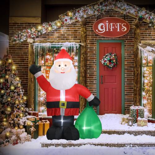 Alt View 10. Winado - 6 FT Christmas Giant Inflatable Santa Claus Build-in LED Lights for Holiday Party Decoration - Red.