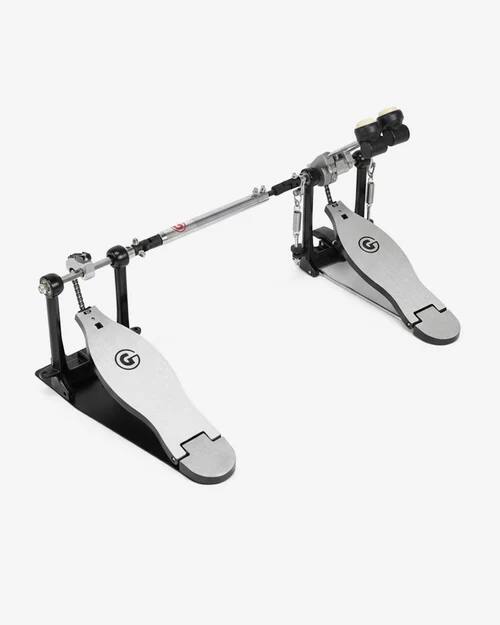 Left. Gibraltar Hardware - 4000 Series Chain Drive Double Bass Drum Pedal, Lightweight Design, with G-Style Footboards & Smooth Response.