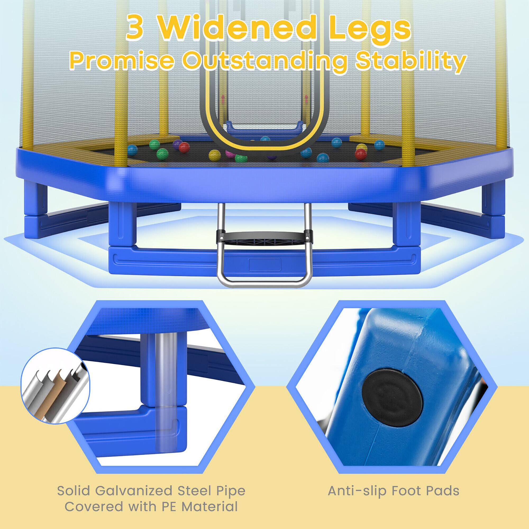 3 Widened Legs  
Promise Outstanding Stability  

Solid Galvanized Steel Pipe Covered with PE Material  

Anti-slip Foot Pads