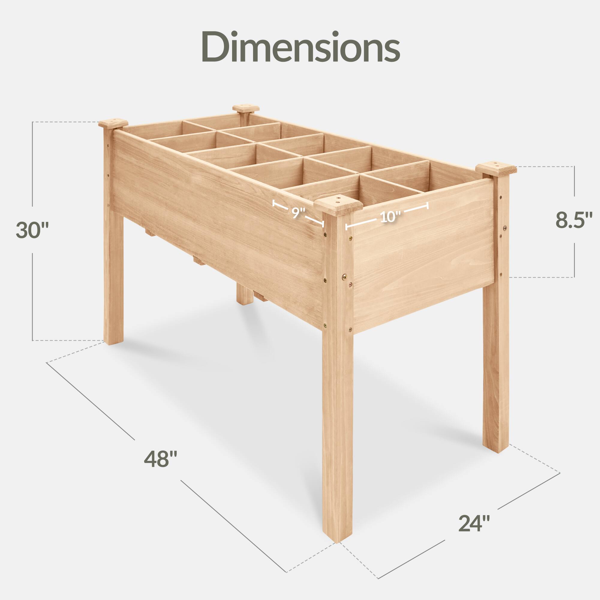 Dimensions: 30" x 48" x 24"  
Internal Dimensions: 9" x 10" x 8.5"