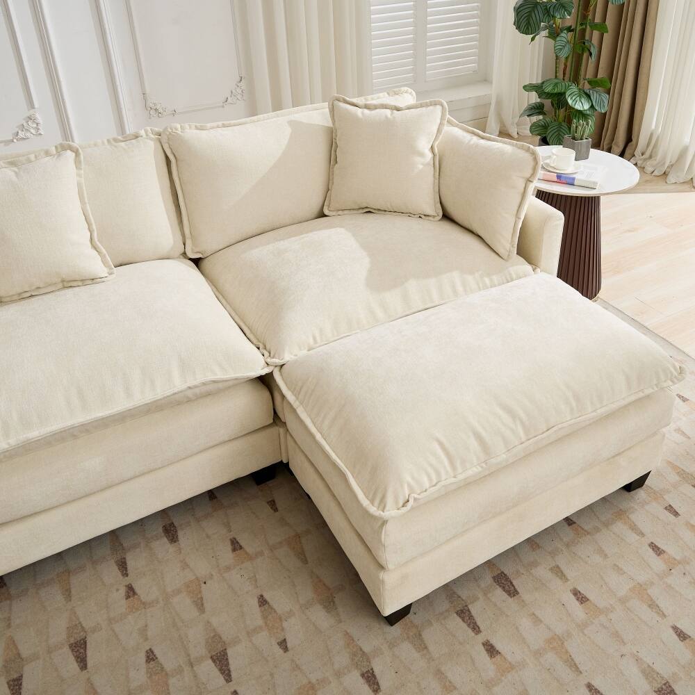 Left. Loheer - Loheer Cloud Sofa 2 Seater Beige Sectional Modern Apartment Couch - Beige.