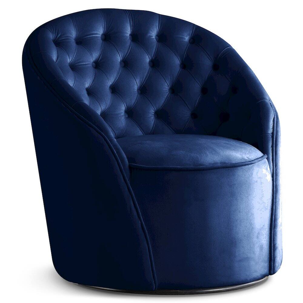 Meridian Furniture - Alessio Navy Velvet Accent Chair - Blue