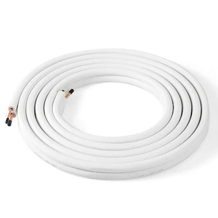 Front. Costway - Costway 25 FT Air Conditioning Copper Tubing Hose Extension for Mini Split AC Includes 1/4 inch & 3/8 inch O.D. pipes - White.
