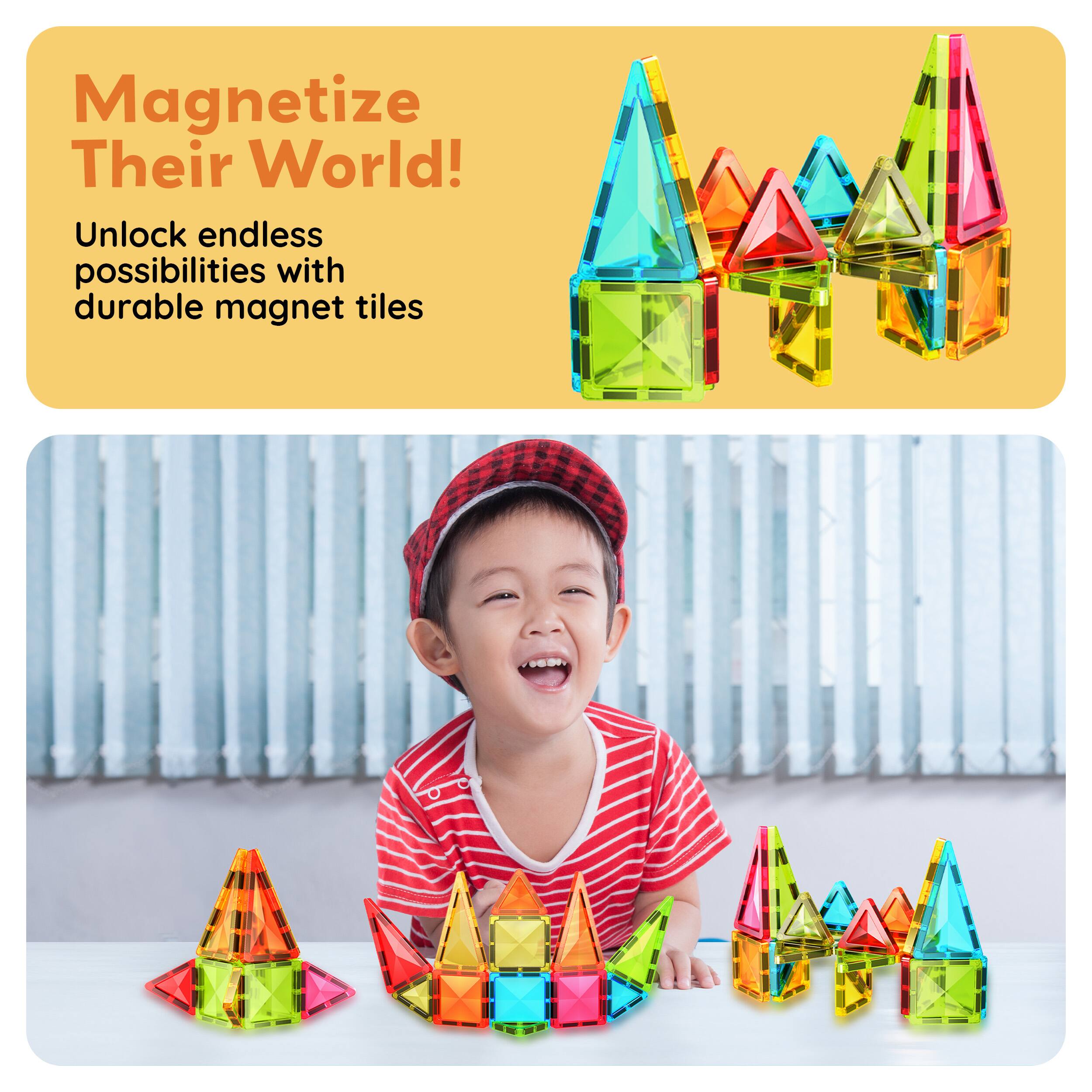 Magnetize Their World!  
Unlock endless possibilities with durable magnet tiles