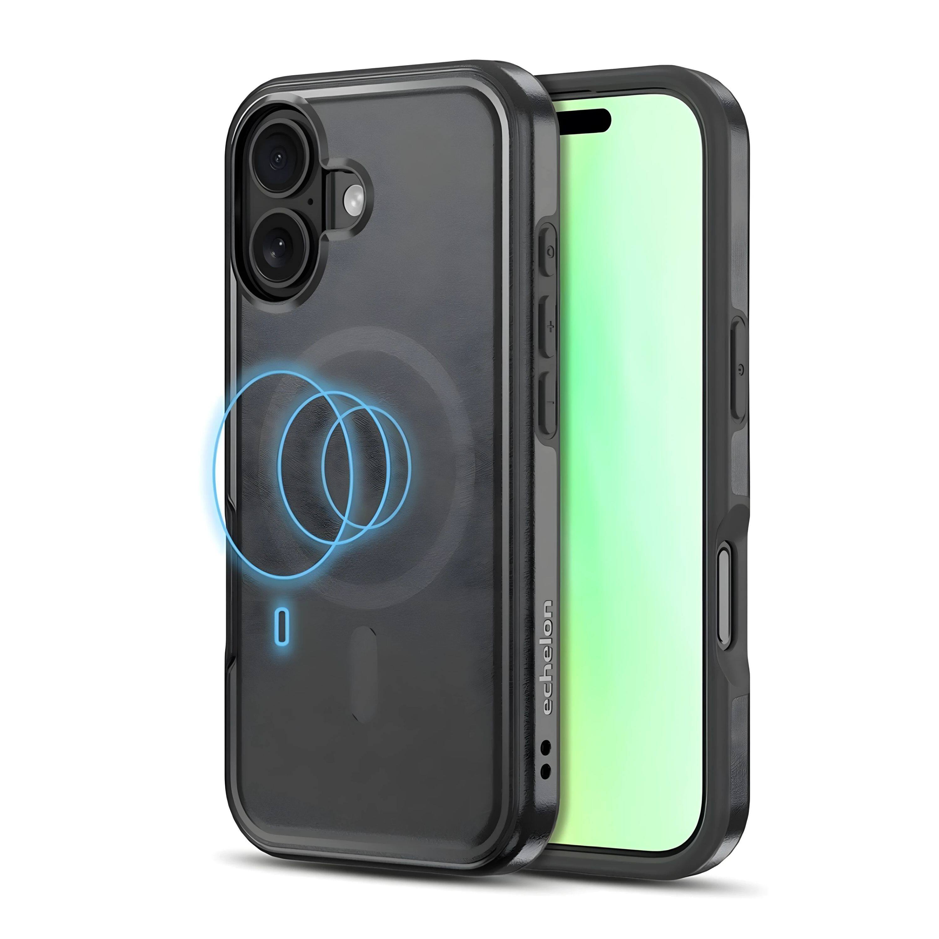 Angle. Kitcheniva - Wireless Magnetic Charging Compatible Case For iPhone 17 - Black.