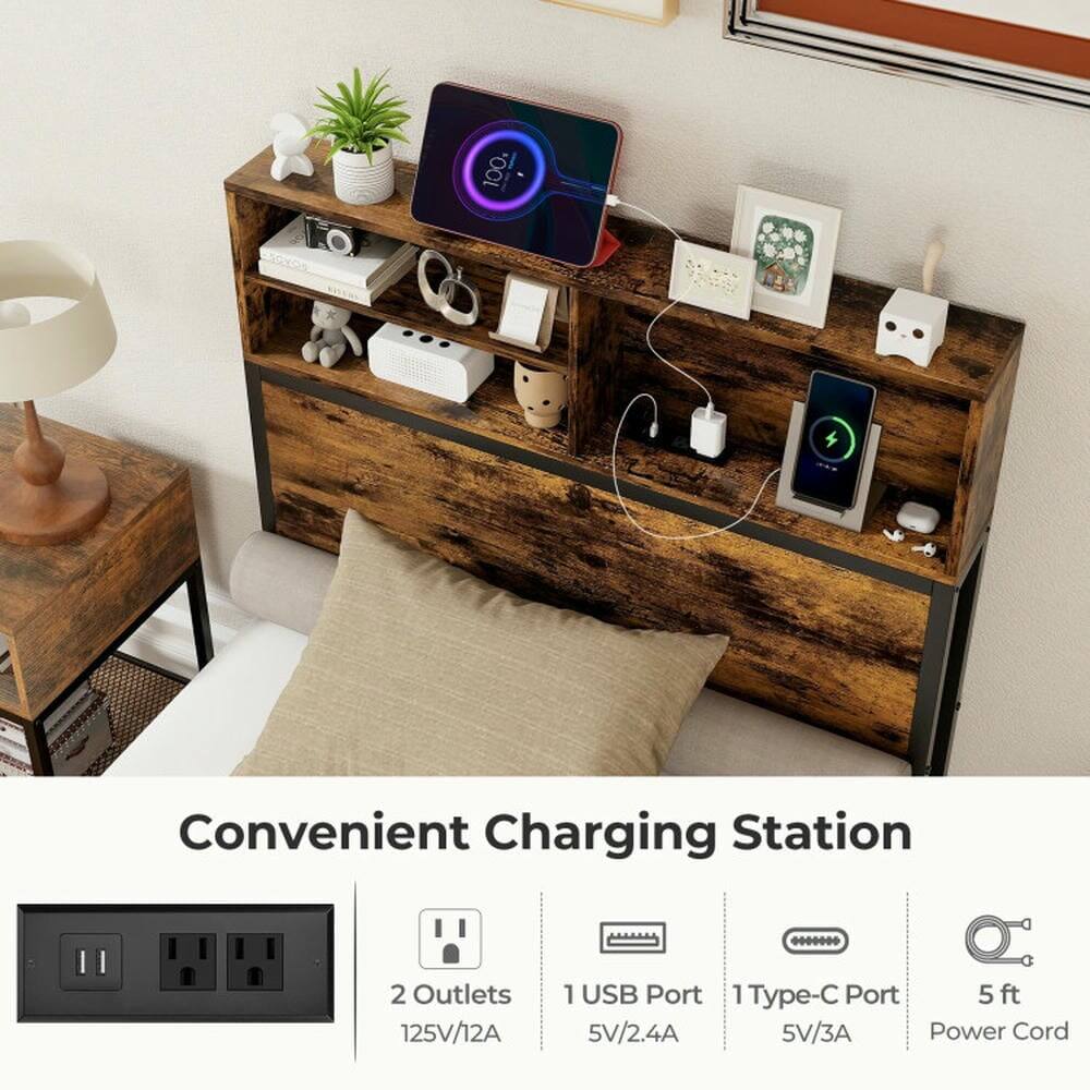 100. Convenient Charging Station  
- 2 Outlets 125V/12A  
- 1 USB Port 5V/2.4A  
- 1 Type-C Port 5V/3A  
- 5 ft Power Cord