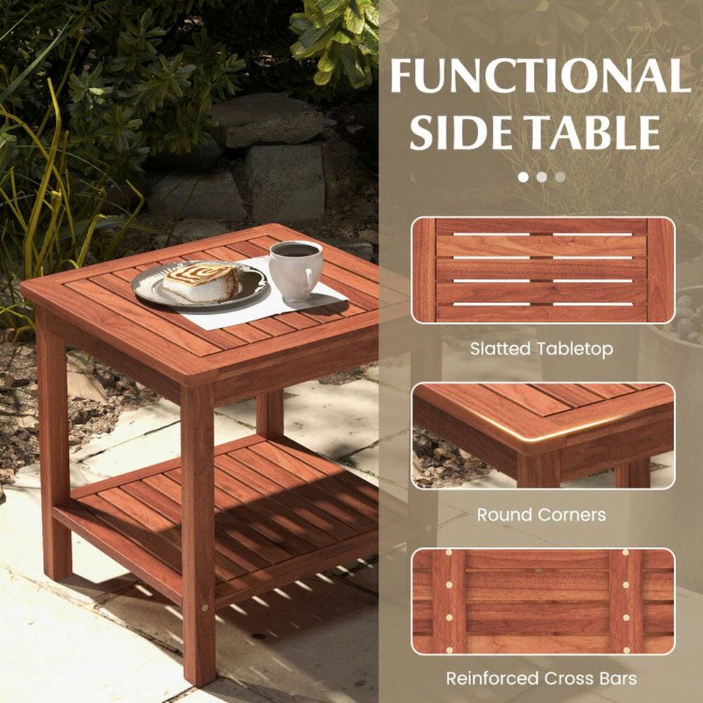 FUNCTIONAL SIDE TABLE

- Slatted Tabletop
- Round Corners
- Reinforced Cross Bars