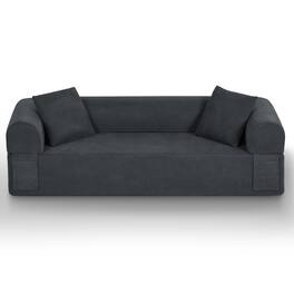Loheer - 83 Inch Frameless Sofa Modern Apartment Couch No Assembly 3 Seater Boneless Couch for Compact Living Room - Gray