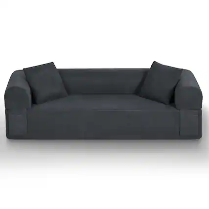 Front. Loheer - Loheer 83 Inch Frameless Sofa Modern Apartment Couch No Assembly 3 Seater Boneless Couch for Compact Living Room - Gray.