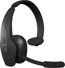 Front. BlueParrott - Pro B450 Wireless Bluetooth Mono Headset with 98% AI Voice Isolation Mics, ANC audio, and All-Day Comfort - Black.