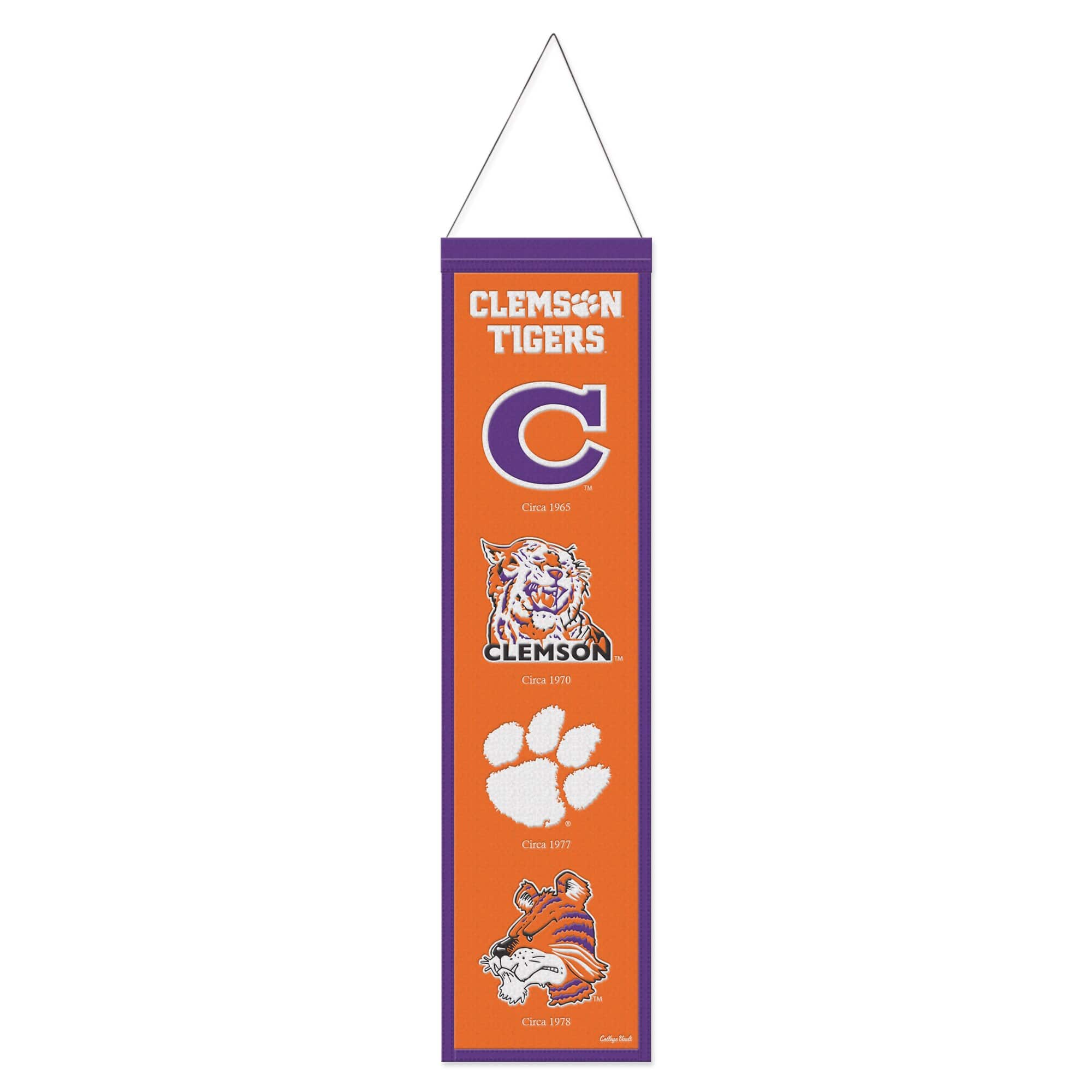 WinCraft - Clemson Tigers 8" x 32" College Vault Evolution Banner - Multicolor