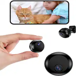 RTMB - Wireless 1080P Wi-Fi Hidden Camera for Indoor Security Pet Monitoring - Black