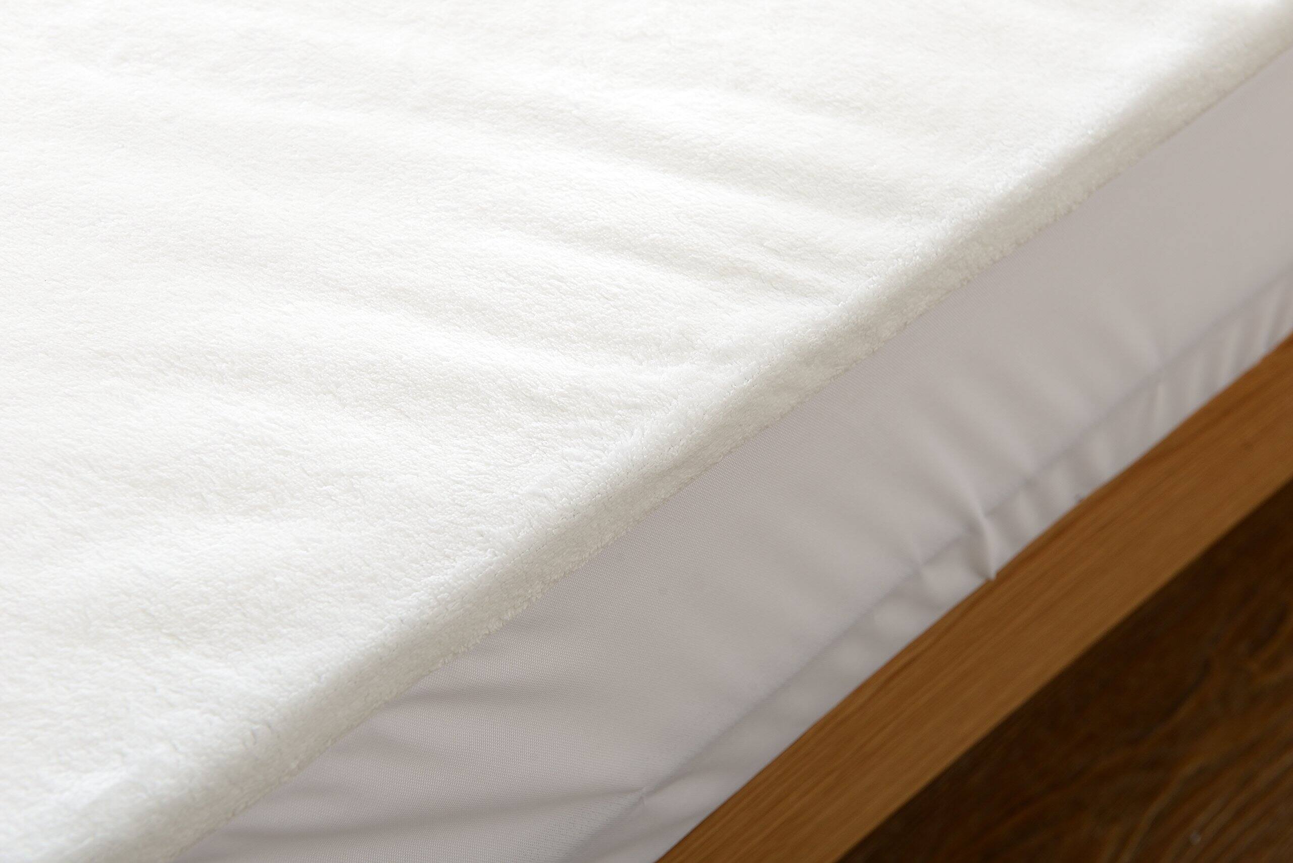 Alt View 4. Cheer Collection - Velvet Plush Waterproof Mattress Protector - White.