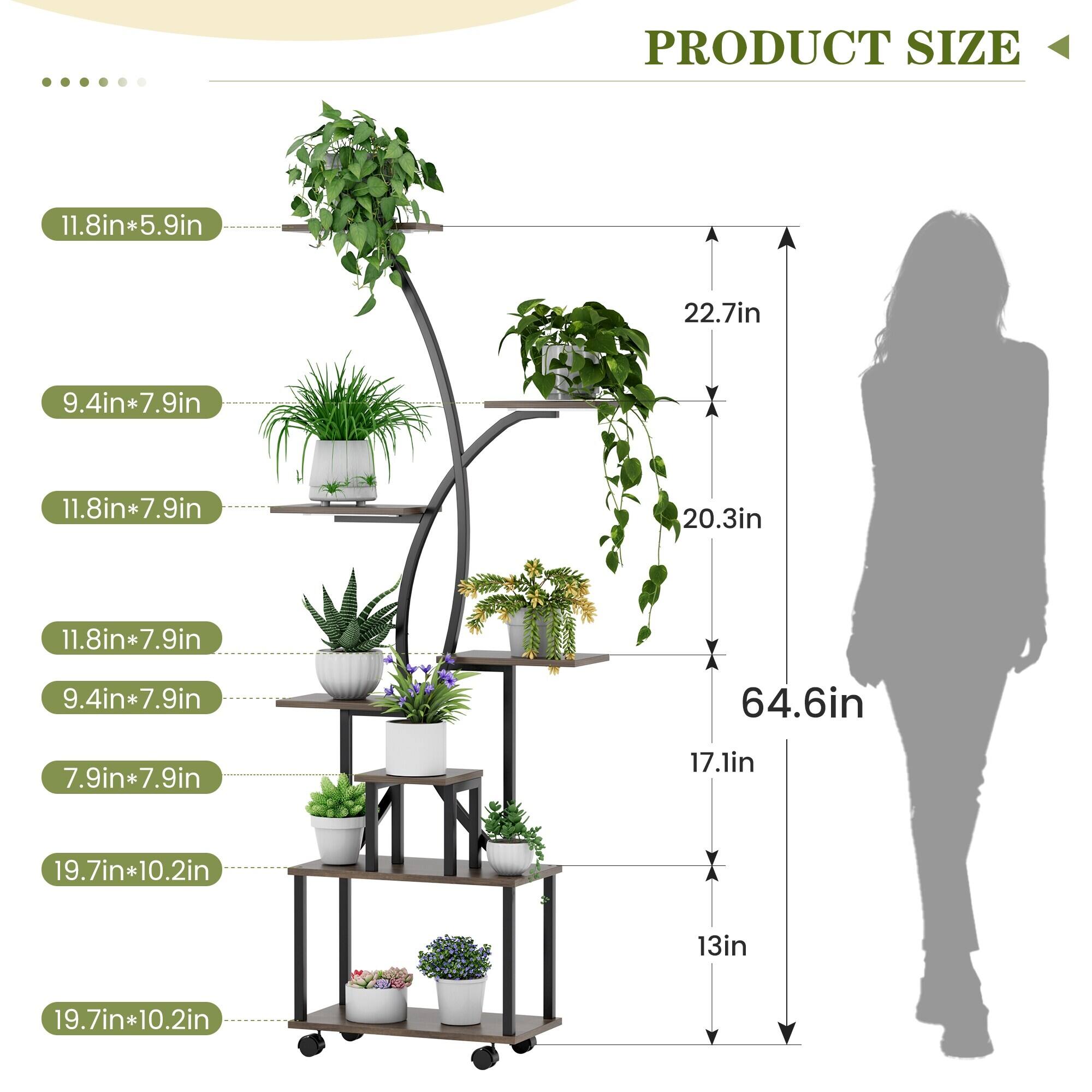 PRODUCT SIZE

- 11.8in*5.9in
- 9.4in*7.9in
- 11.8in*7.9in
- 11.8in*7.9in
- 9.4in*7.9in
- 7.9in*7.9in
- 19.7in*10.2in
- 19.7in*10.2in

Dimensions:
- Height: 64.6in
- Width: 22.7in
- Depth: 17.1in
- Shelf Spacing: 20.3in, 13in