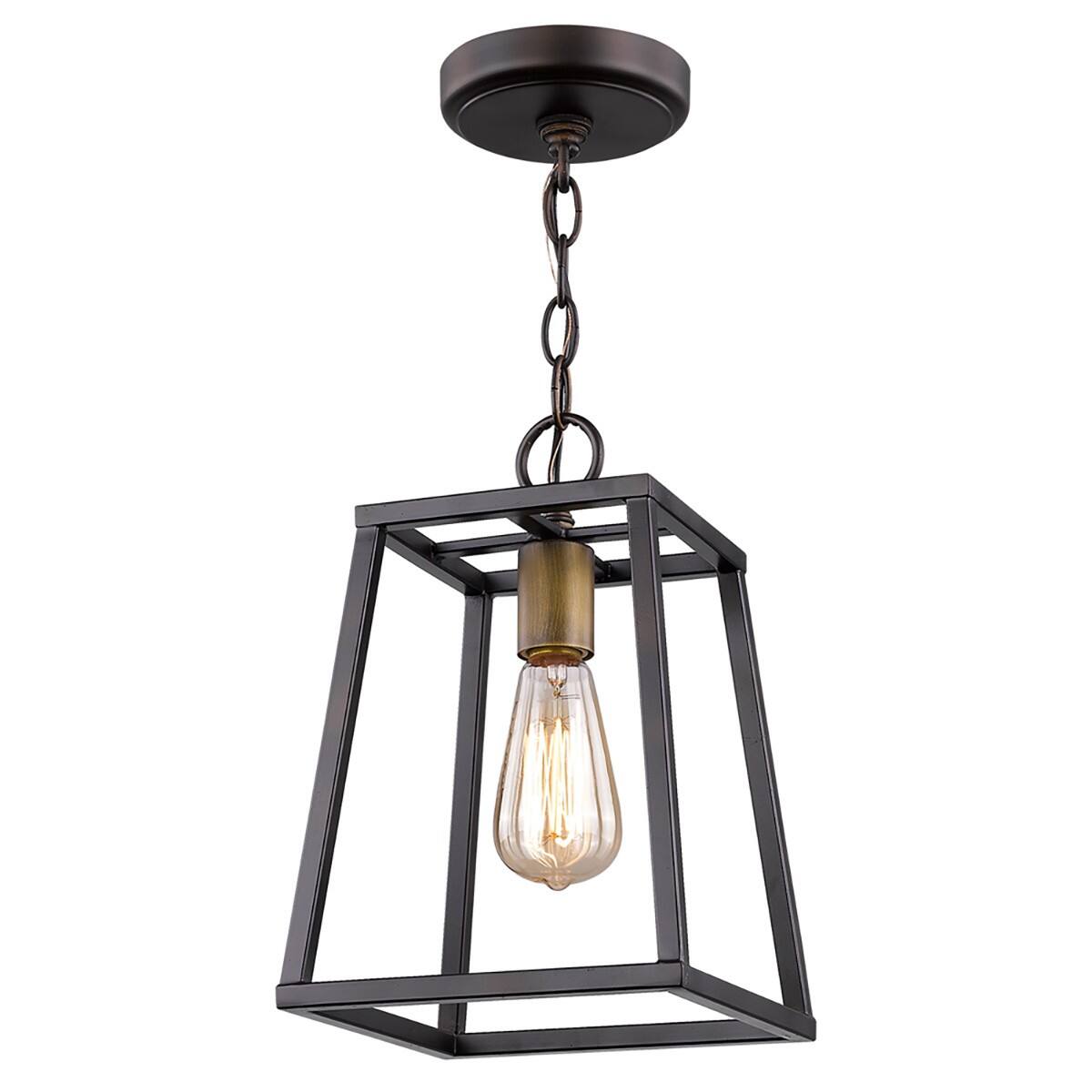 Hivvago - Antique Metal Tapered Hanging Light - Bronze