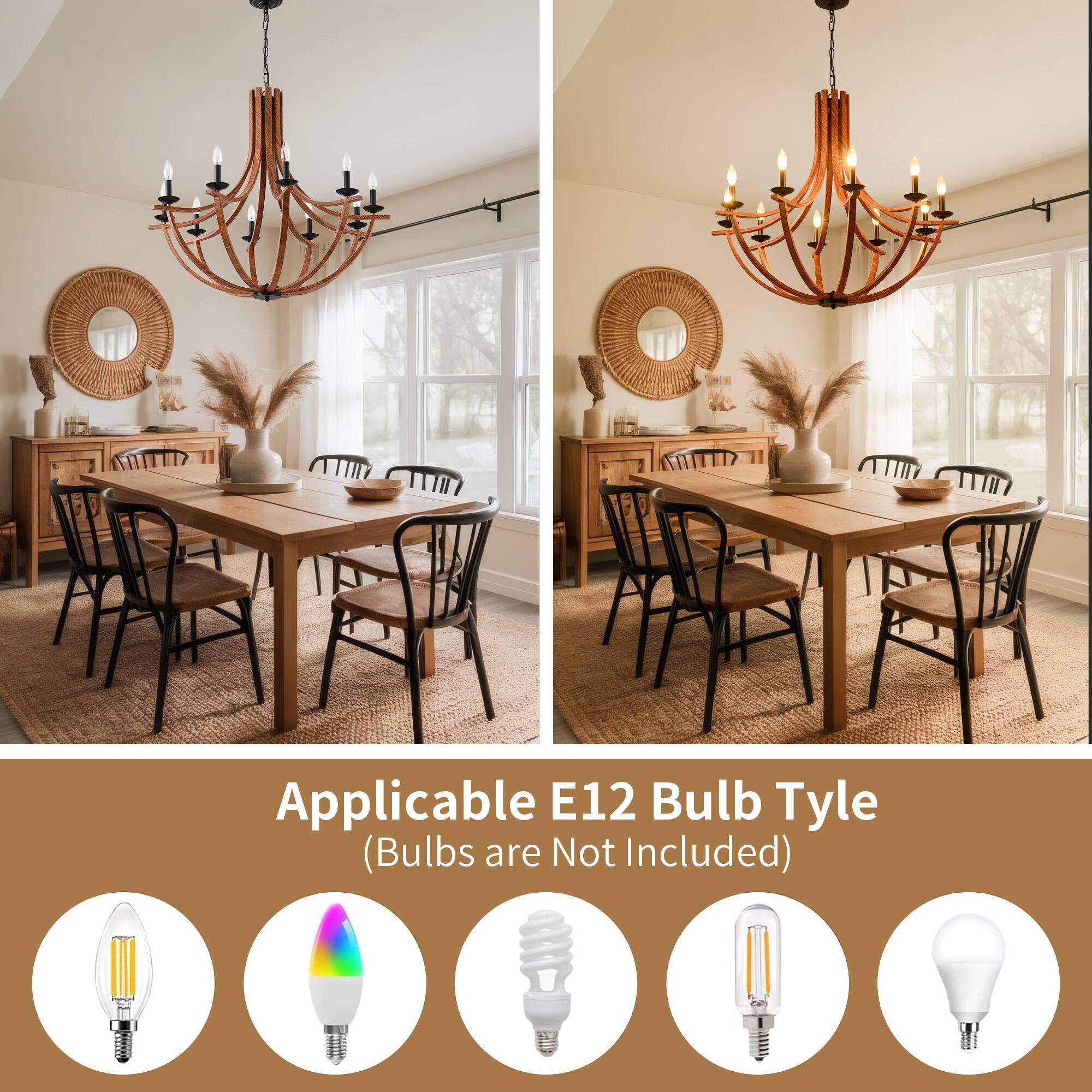 Applicable E12 Bulb Type (Bulbs are Not Included)