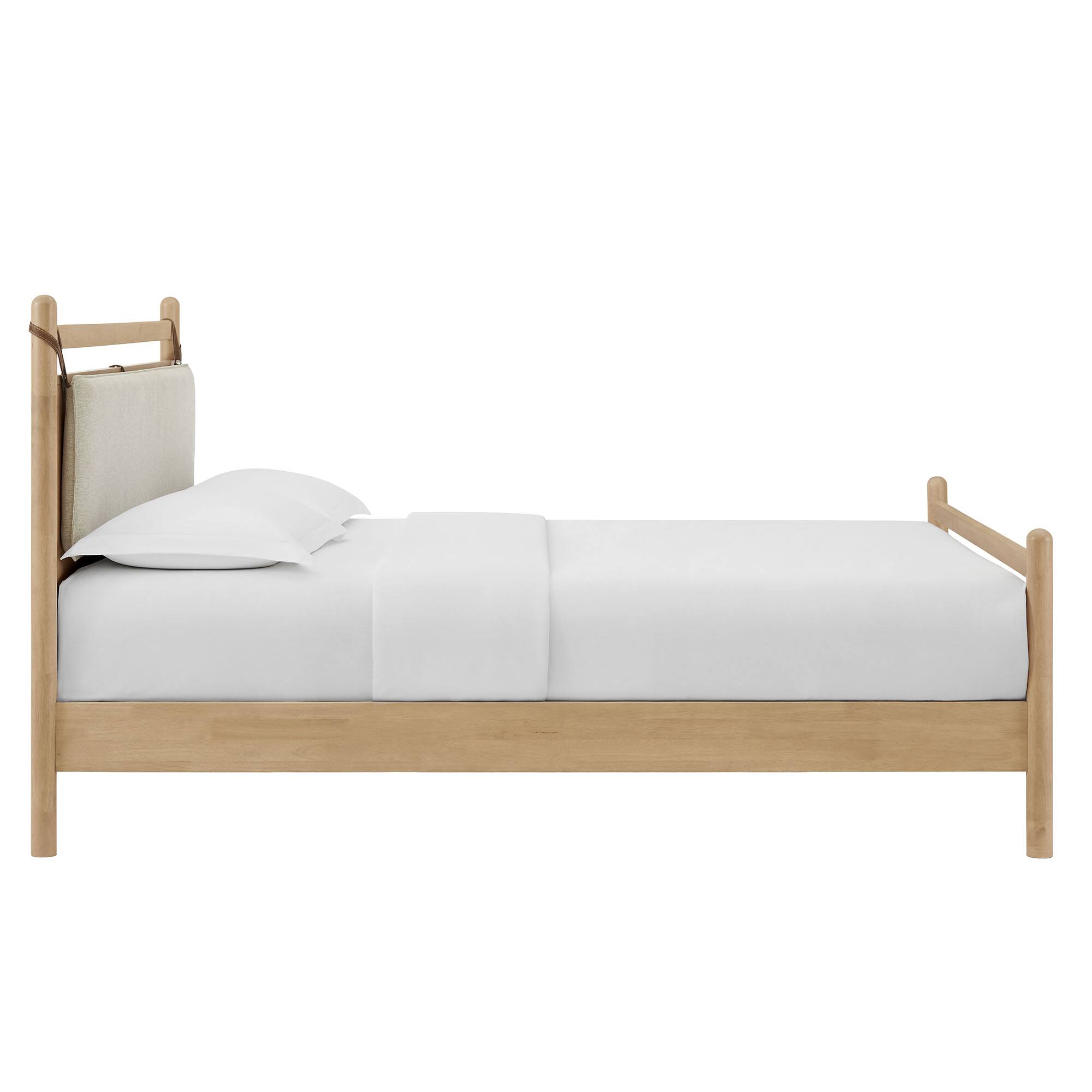Alt View 3. Modway - Leni Wood Platform Bed Frame by Modway - Light Oak Heathered Ivory.