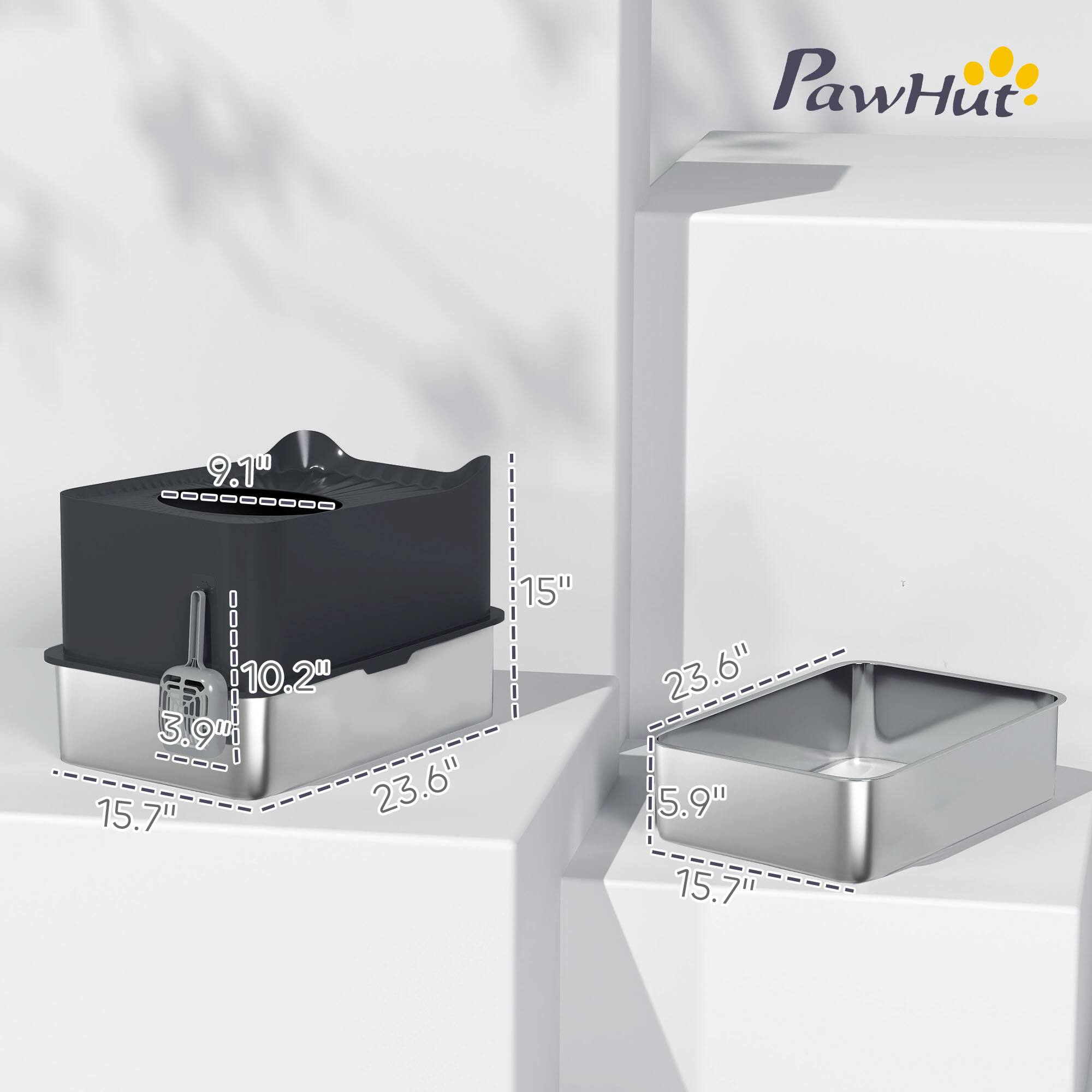 PawHut

9.1" | 10.2" | 3.9" | 15.7" | 23.6" | 15" | 23.6" | 5.9" | 15.7"