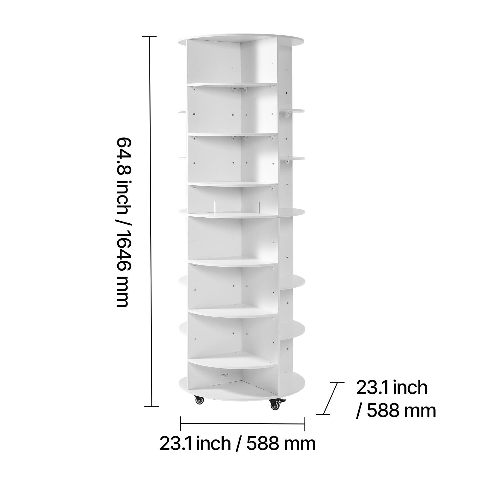 64.8 inch / 1646 mm  
23.1 inch / 588 mm