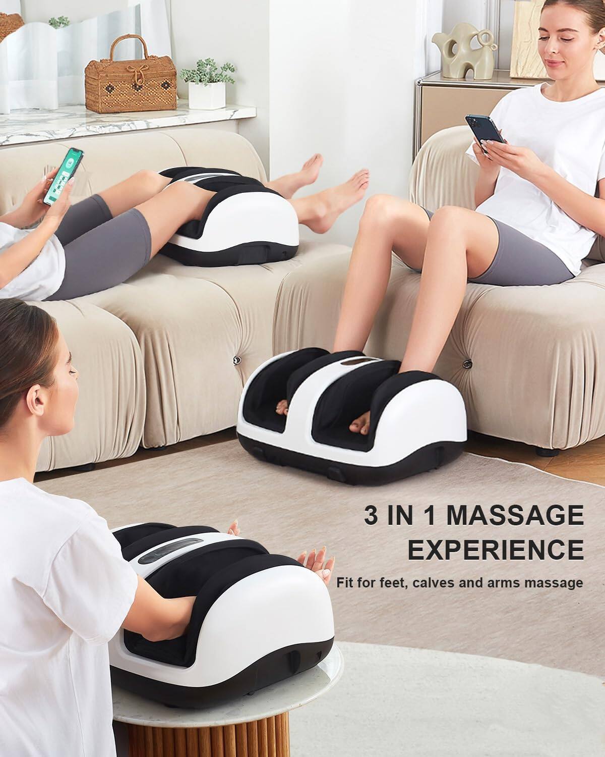 3 IN 1 MASSAGE EXPERIENCE  
Fit for feet, calves and arms massage