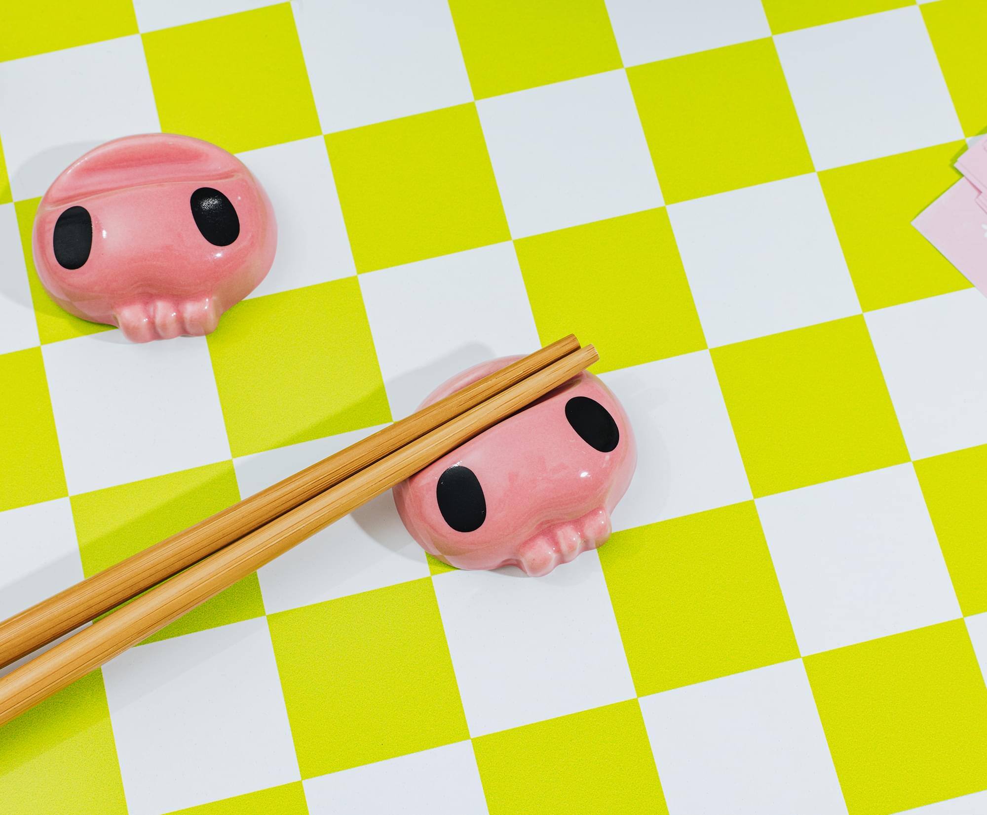 Alt View 4. Silver Buffalo - Sanrio Kuromi 2-Pair Bamboo Chopstick Set With Ceramic Rests - Blue.