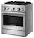 Left. KitchenAid - 30 in. Wide 4 burners 4.1 cu. ft. Slide-In Gas True Convection Range with 4 Burners, Dual Fuel, No Preheat Air Fry Mode - Stainless Steel.