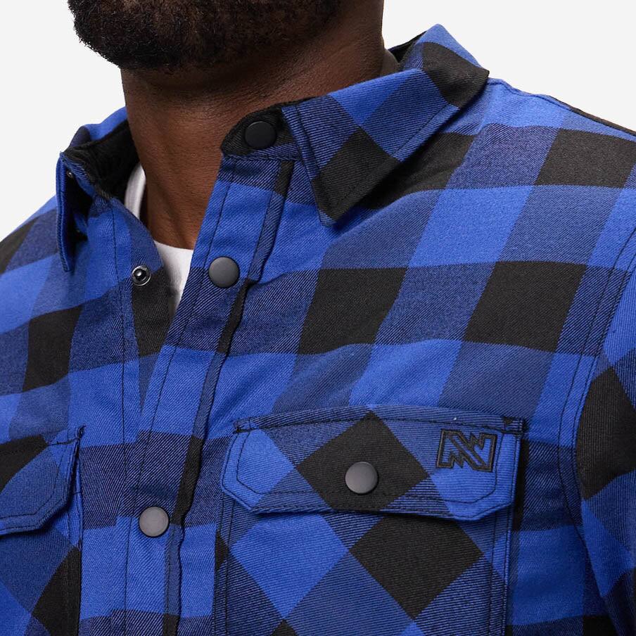 Alt View 7. Mobile Warming - Men's Flannel Heated Jacket - Black/Blue.