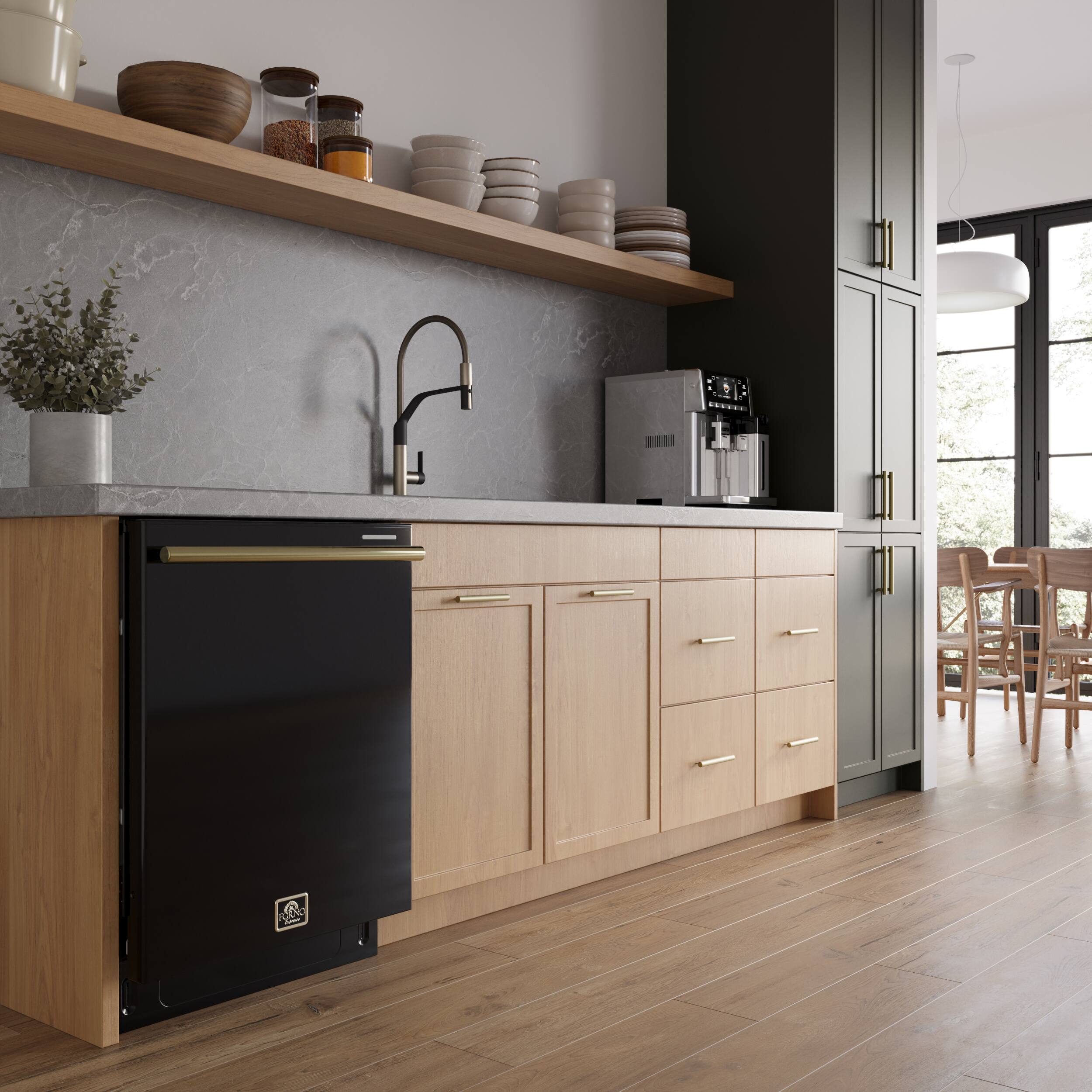 Alt View 20. Forno Appliances - Stella 24" Top Control Built-In Stainless Steel Tub Dishwasher and 44dBA - Black.