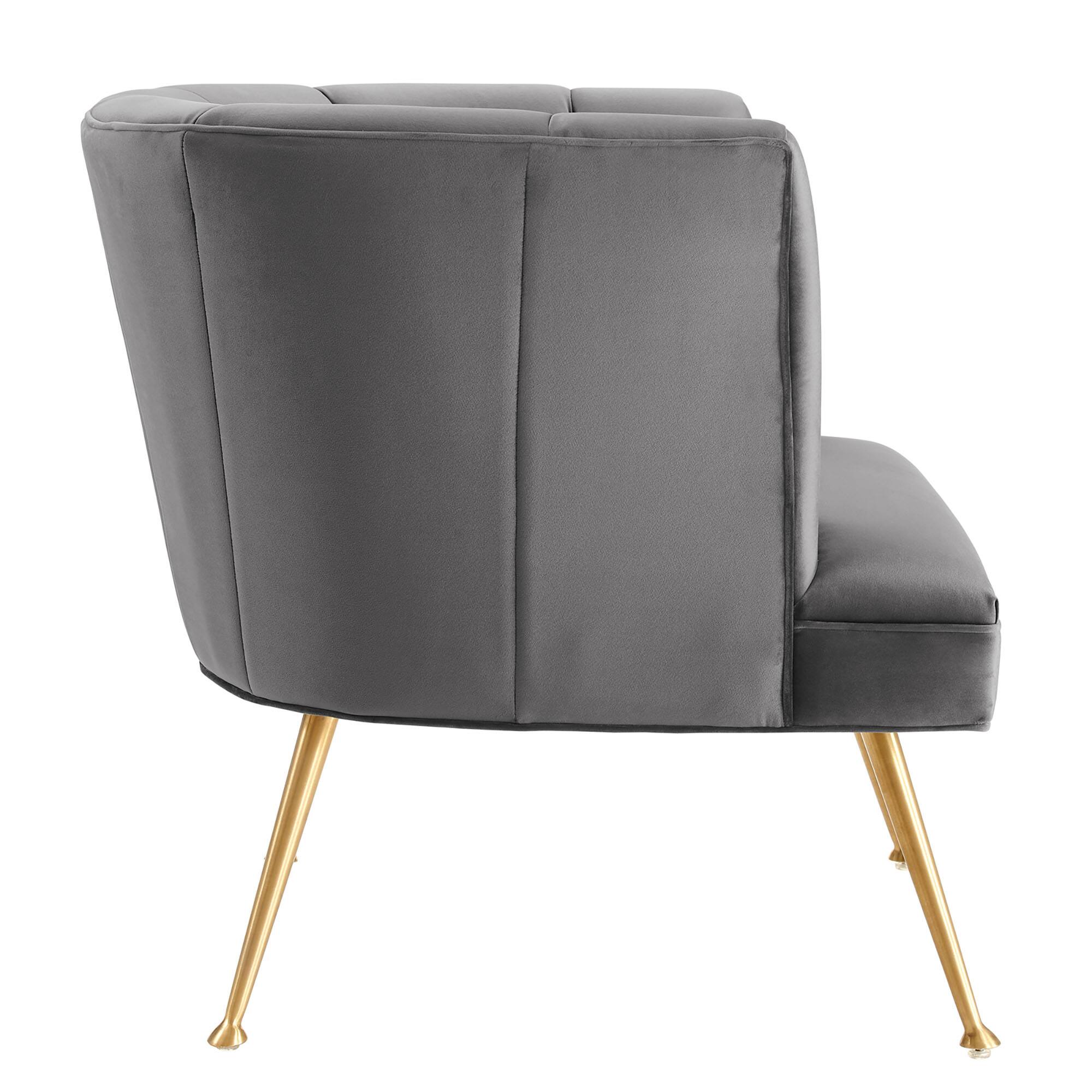 Alt View 1. Modway - Veronica Channel Tufted Performance Velvet Armchair by Modway - Gray.