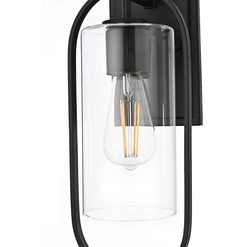 Left. Elegant Lighting - Jaxson 6 Inch Outdoor Wall Sconce In Black - Black.