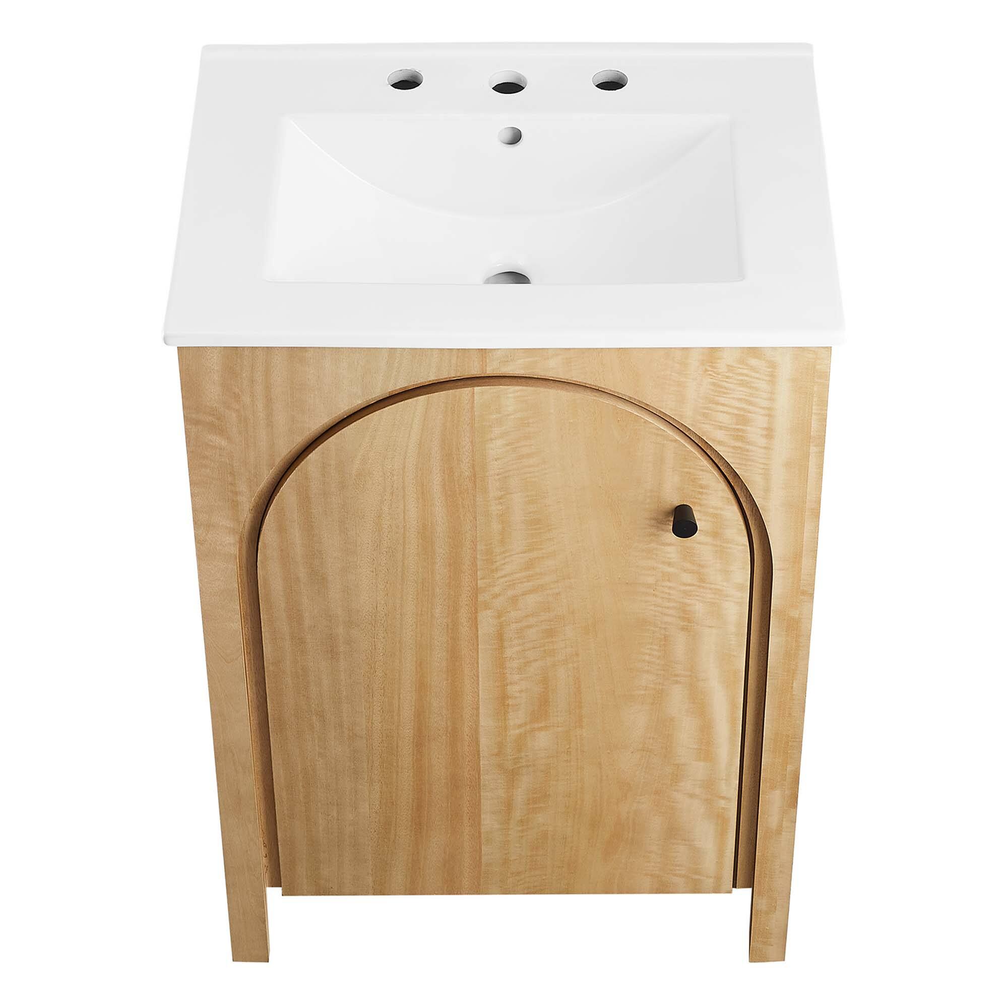 Alt View 5. Modway - Appia Bathroom Vanity Basin Included by Modway - Oak White.