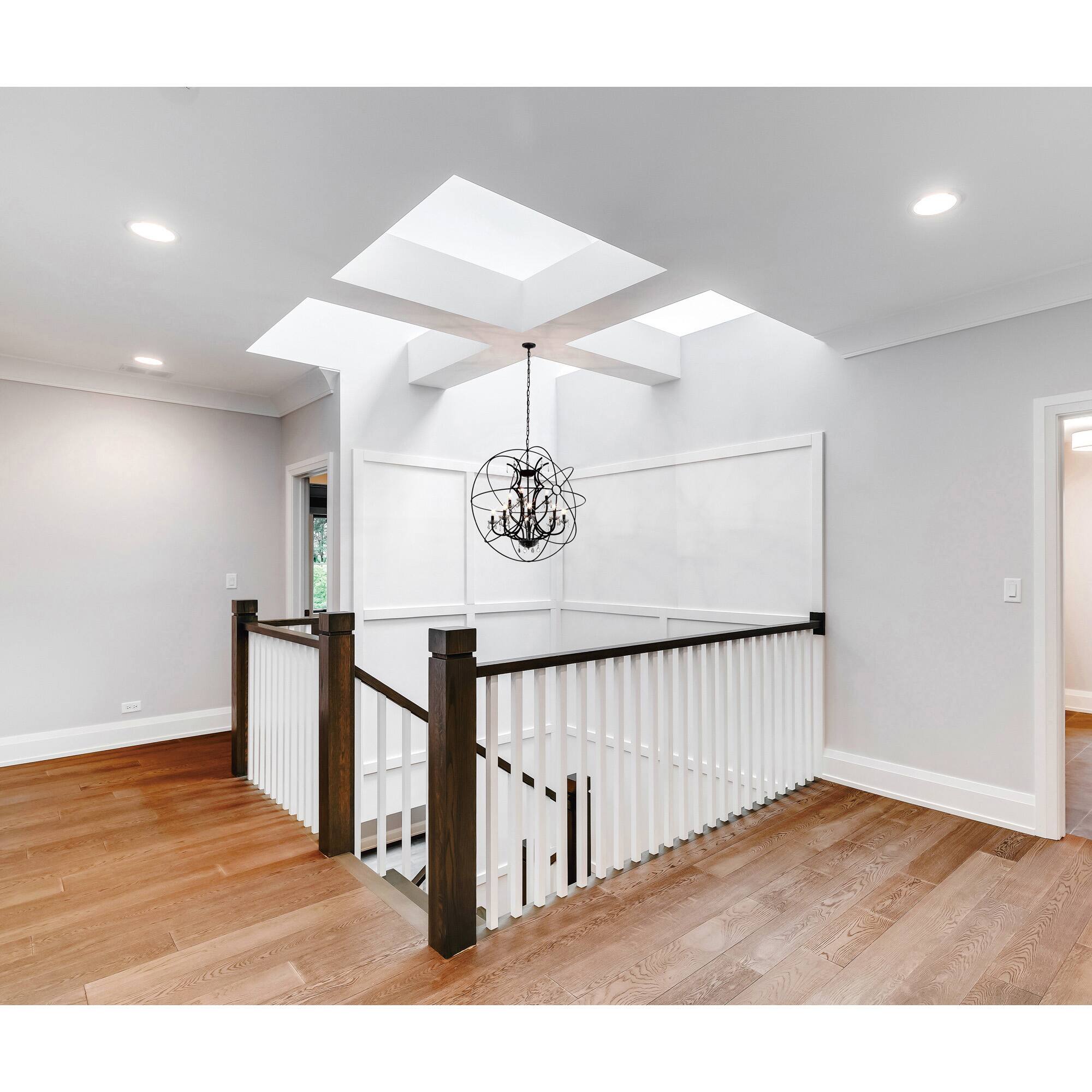 Alt View 4. CWI Lighting - Campechia 9 Light Up Chandelier With Brown Finish - Brown.