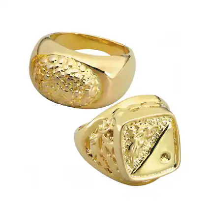Front. Smiffys - Gold Ring Costume Accessory - Gold.