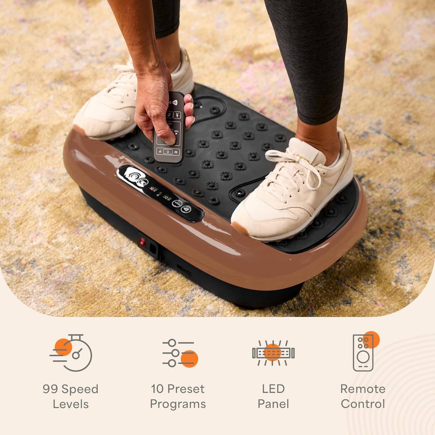 - 99 Speed Levels
- 10 Preset Programs
- LED Panel
- Remote Control