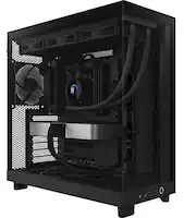 NZXT - H6 Flow ATX Mid-Tower PC Case with Dual Chamber - Black - Front_Zoom