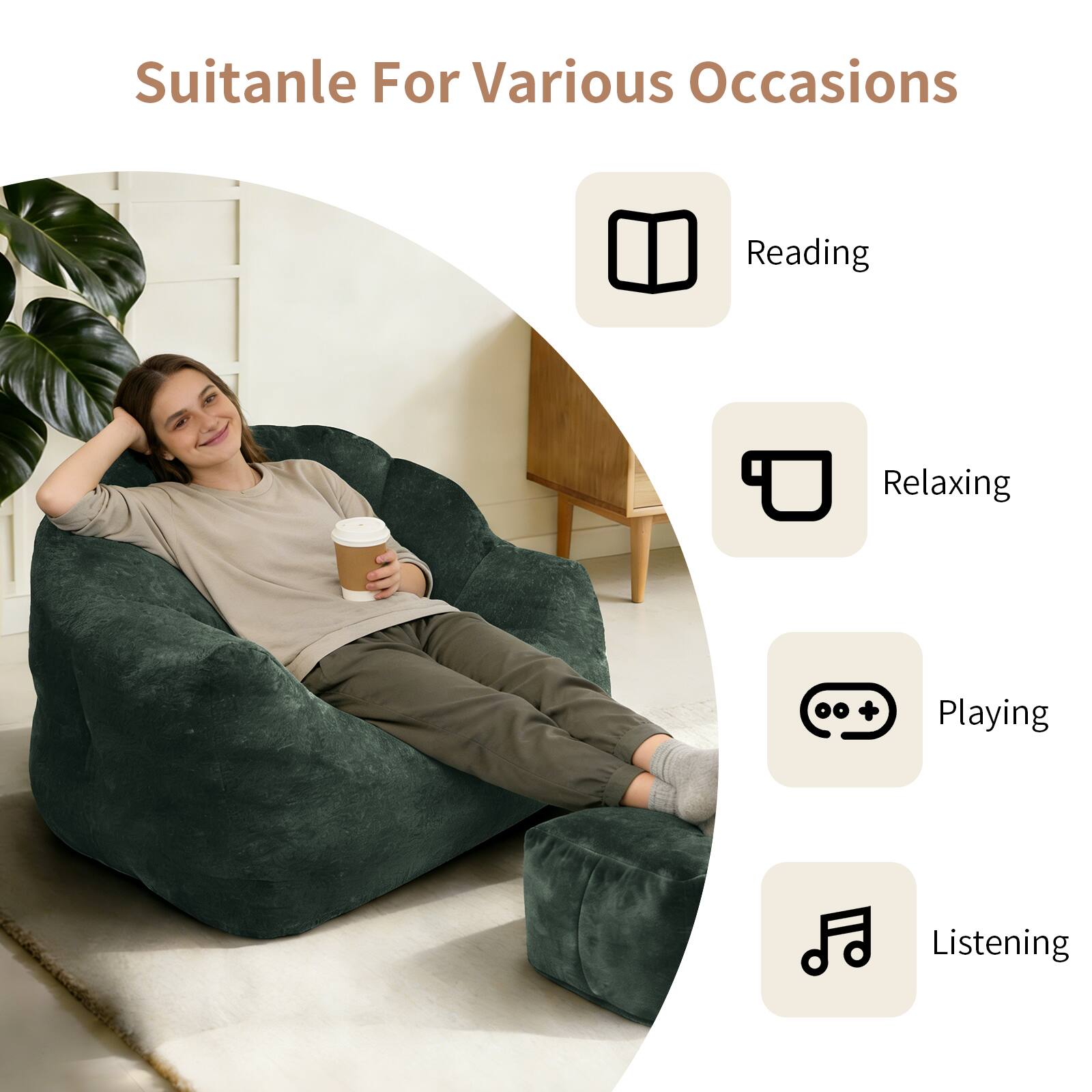 Suitable For Various Occasions

- Reading
- Relaxing
- Playing
- Listening