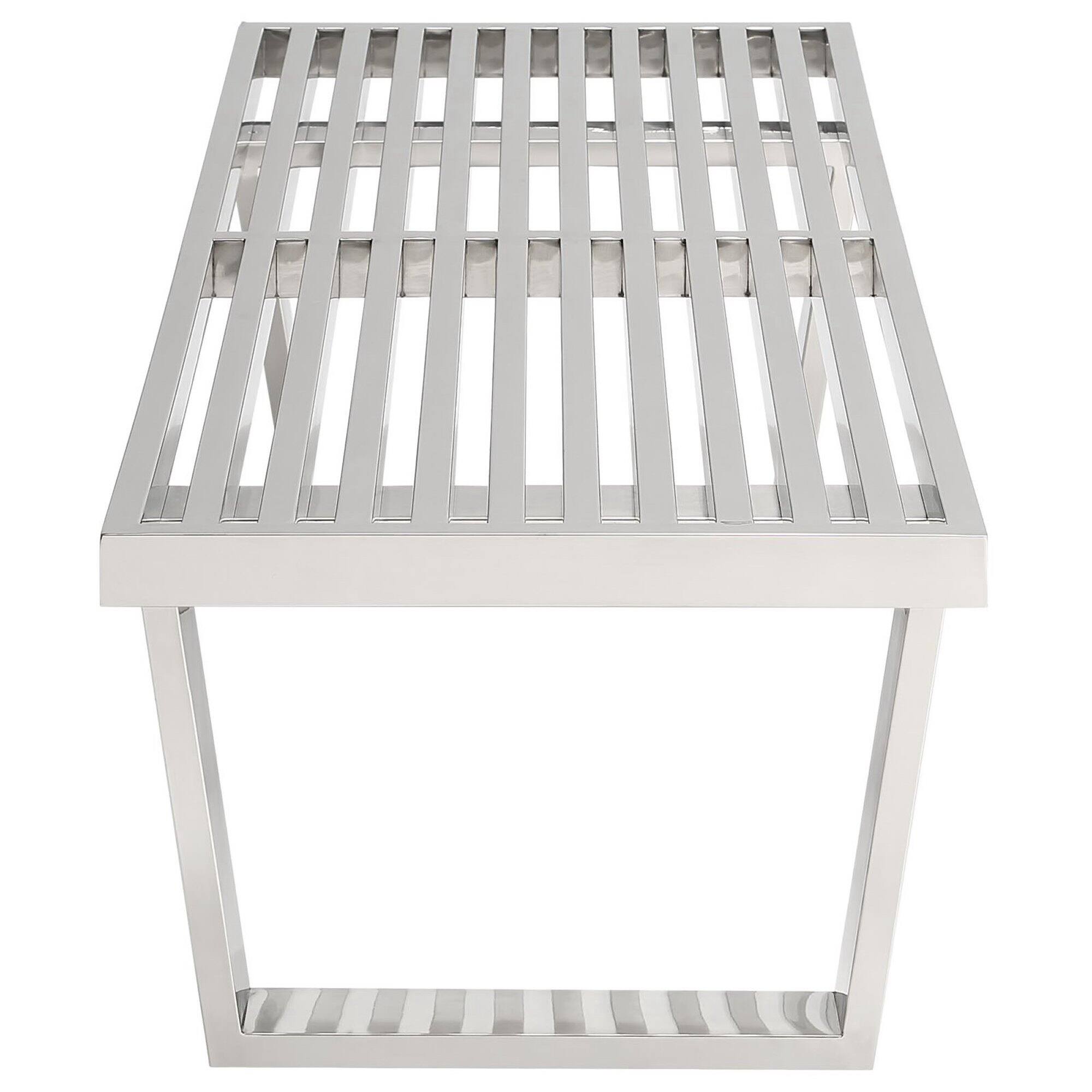 Left. Modway - Sauna 4' Stainless Steel Bench by Modway - Silver.