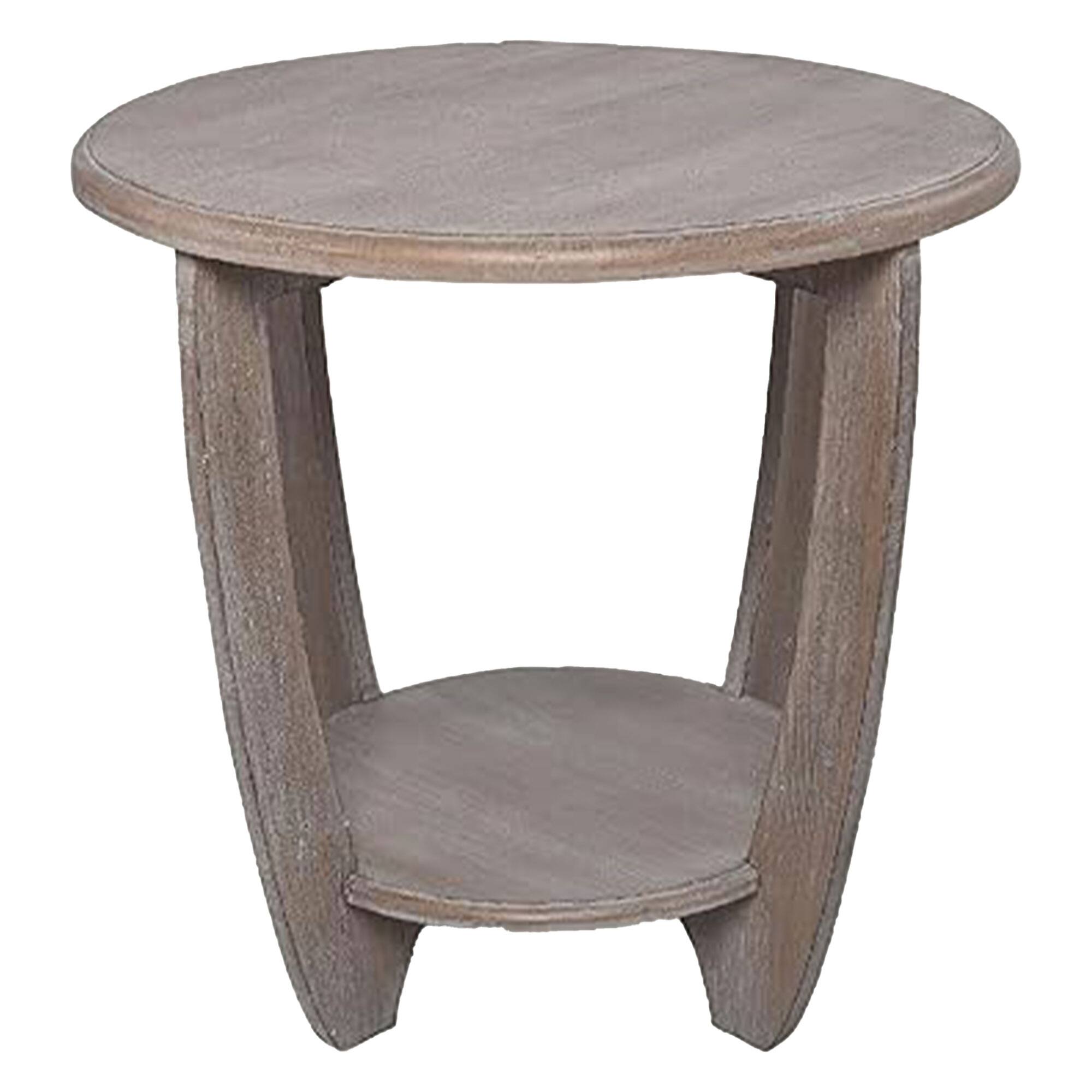 Front. COZAYH - COZAYH Rustic Farmhouse Wooden End Table with Storage Shelf, Vintage Grey Finish - Vintage Grey.