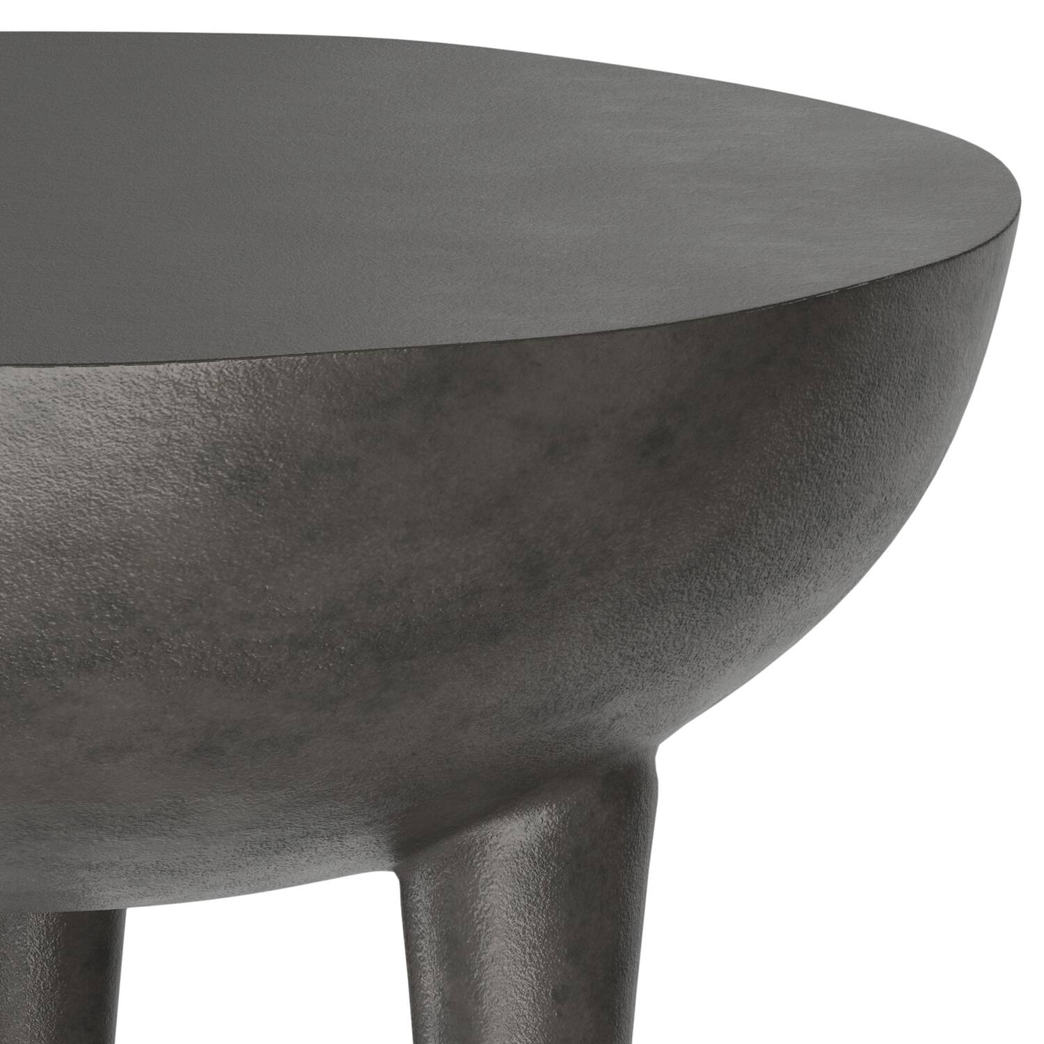 Alt View 5. Simpli Home - Otto Contemporary 21 inch Wide Cast Aluminum Side Table in Graphite, Fully Assembled - Graphite.