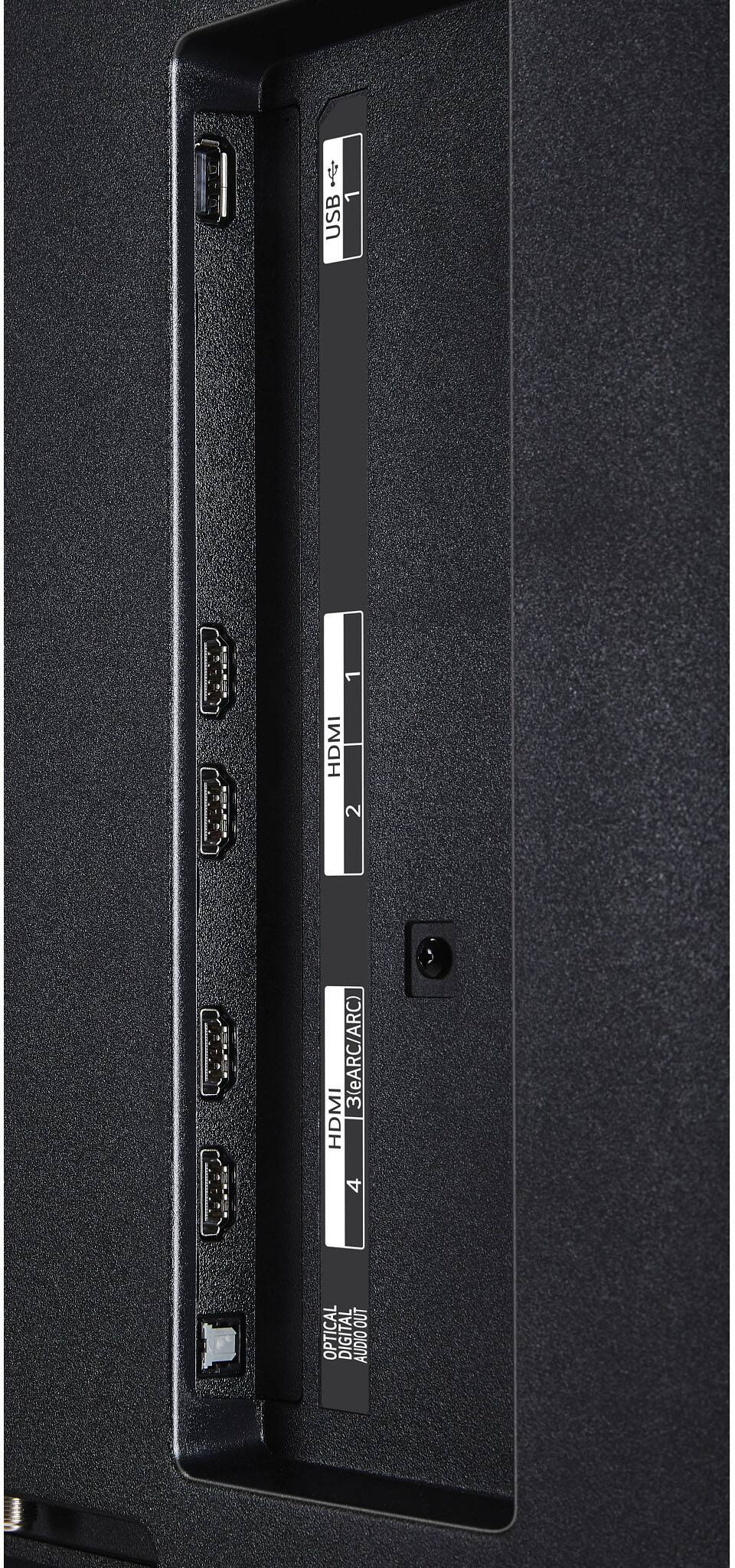 USB, HDMI 1, HDMI 2, HDMI 3 (eARC/ARC), HDMI 4, OUT OPTICAL DIGITAL AUDIO