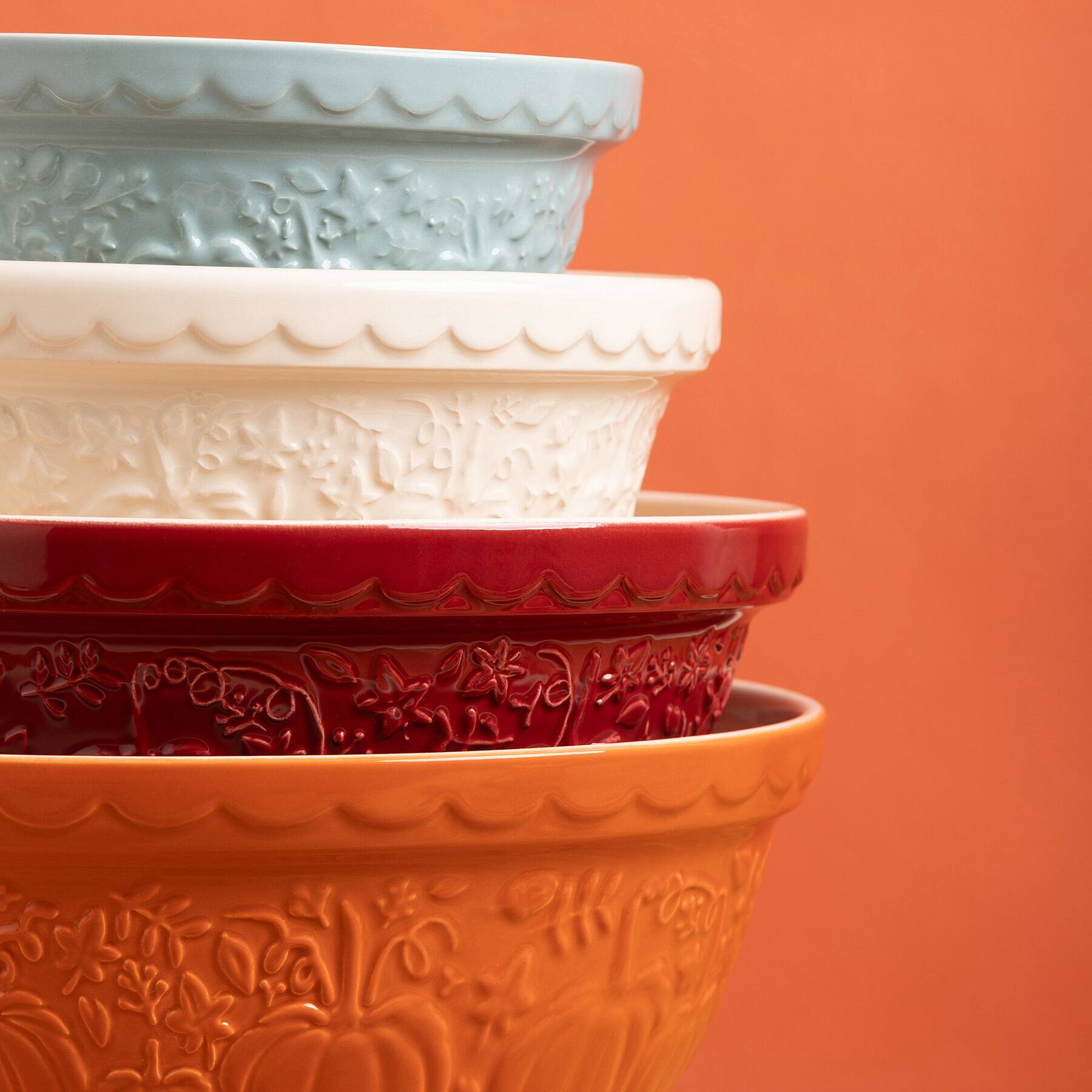 Alt View 1. Mason Cash - Pumpkin Mixing Bowl, Set of 4 - Multicolored.