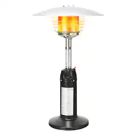 Costway - 13,000 BTU Patio Heater Portable Tabletop Propane Standing LP Gas Heater - Silver,Brown