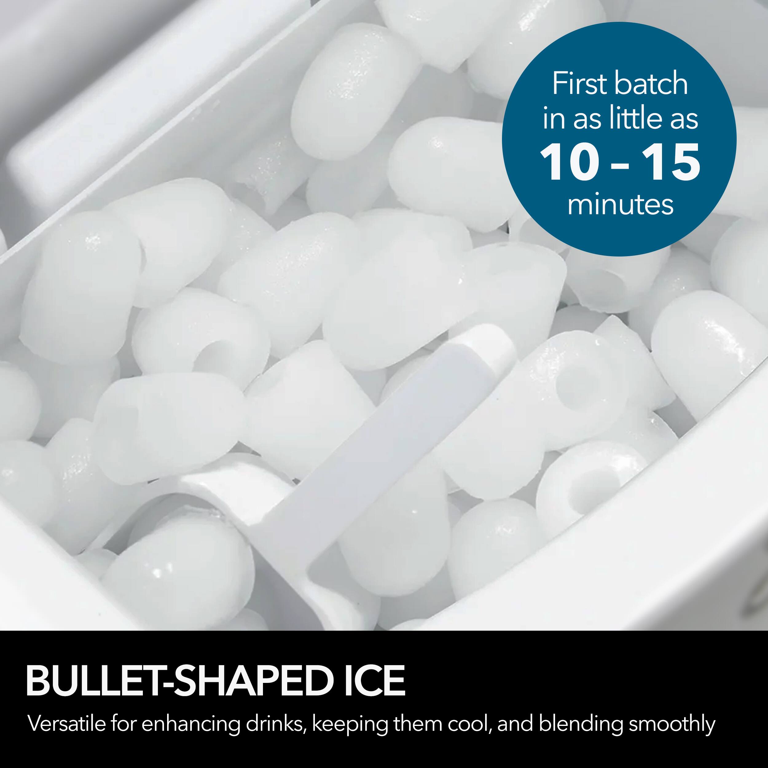 Left. Whynter - Portable Ice Maker 49 lb Capacity - Stainless steel.