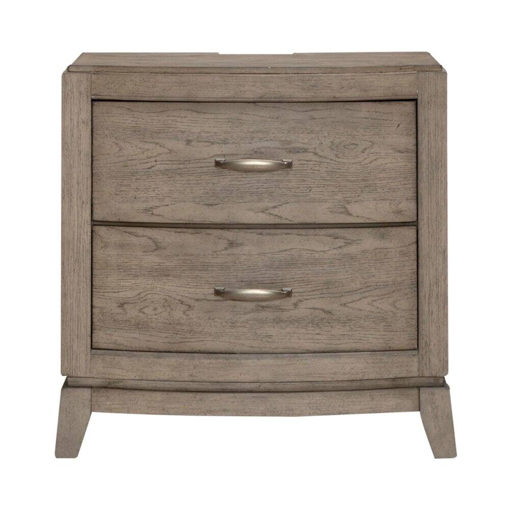 Alt View 1. Liberty Furniture Industries - Bedroom Nightstand with Charging Station AC, USB-A, USB-C - Burnished Beige Oak - Burnished Beige.