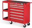 Front. Winado - 7-Drawer Rolling Tool Chest Tool Cabinet Storage Box with Side Shelves & Wheels & Lock & Key & Drawer Liner for Workshop - Red.
