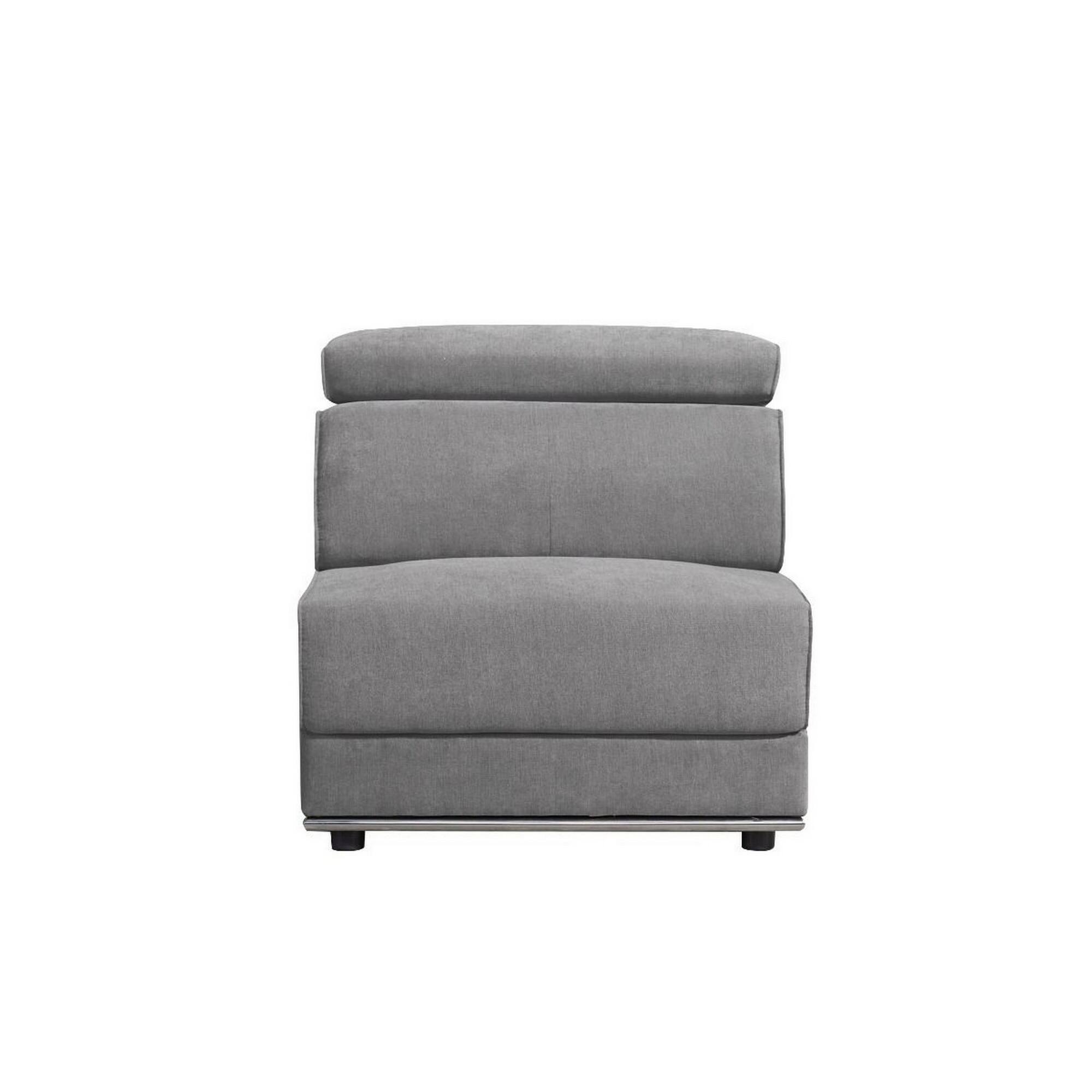 Alt View 1. Manhattan Lane - Fabric Upholstered Modular Armless Chair - Gray.