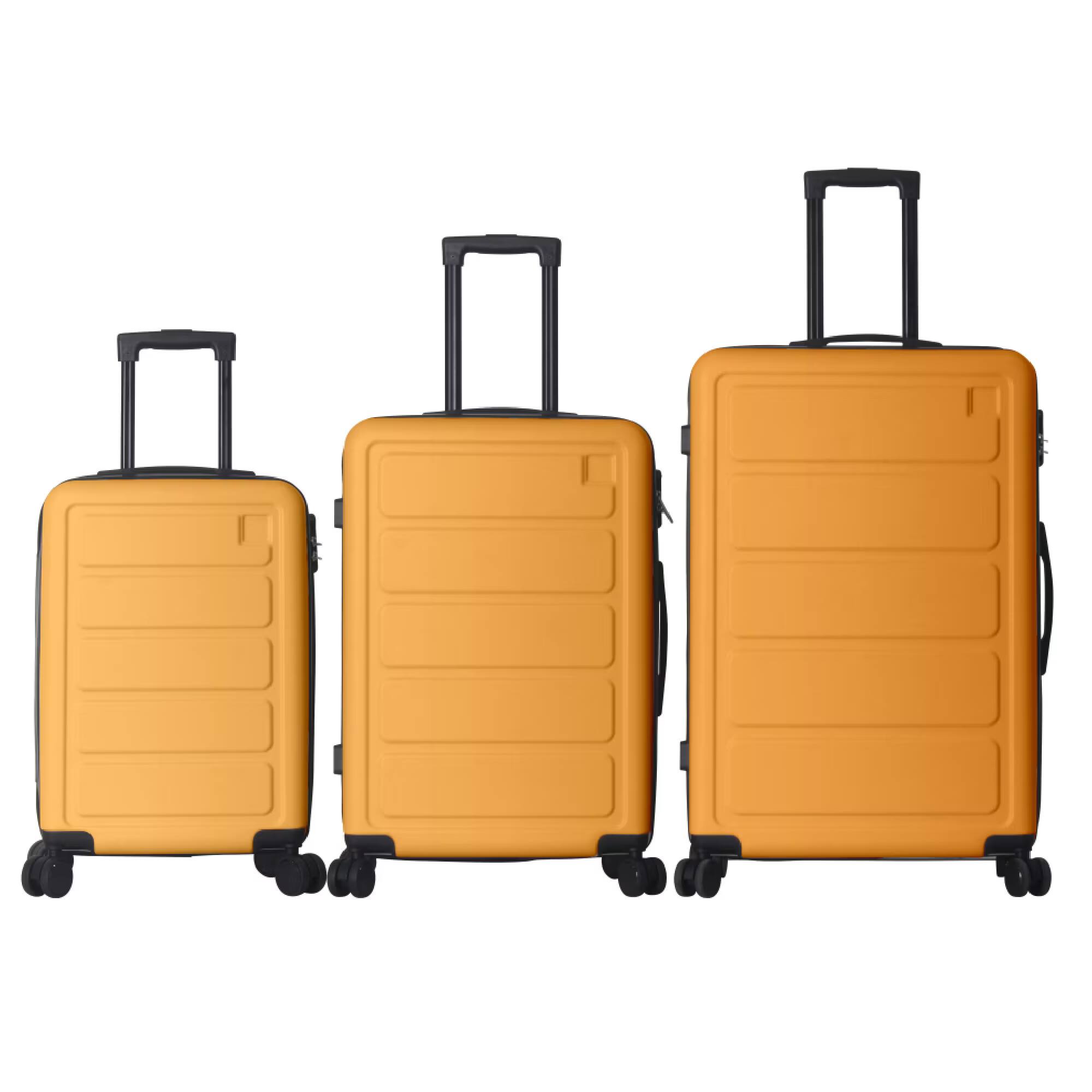 Front. Bestier - 3-Piece ABS Hardshell Luggage Set (20”/24”/28”) with Spinner Wheels, Lightweight Durable Suitcases - Tulip Yellow.