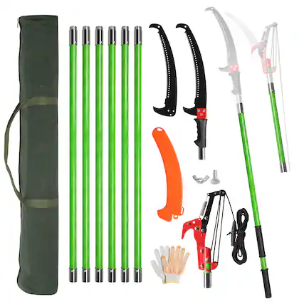 Front. Winado - 26 FT Tree Pole Pruner Manual Branches Trimmer Tree Branch Garden Tools Loppers Hand Pole Saws Extendable Height.
